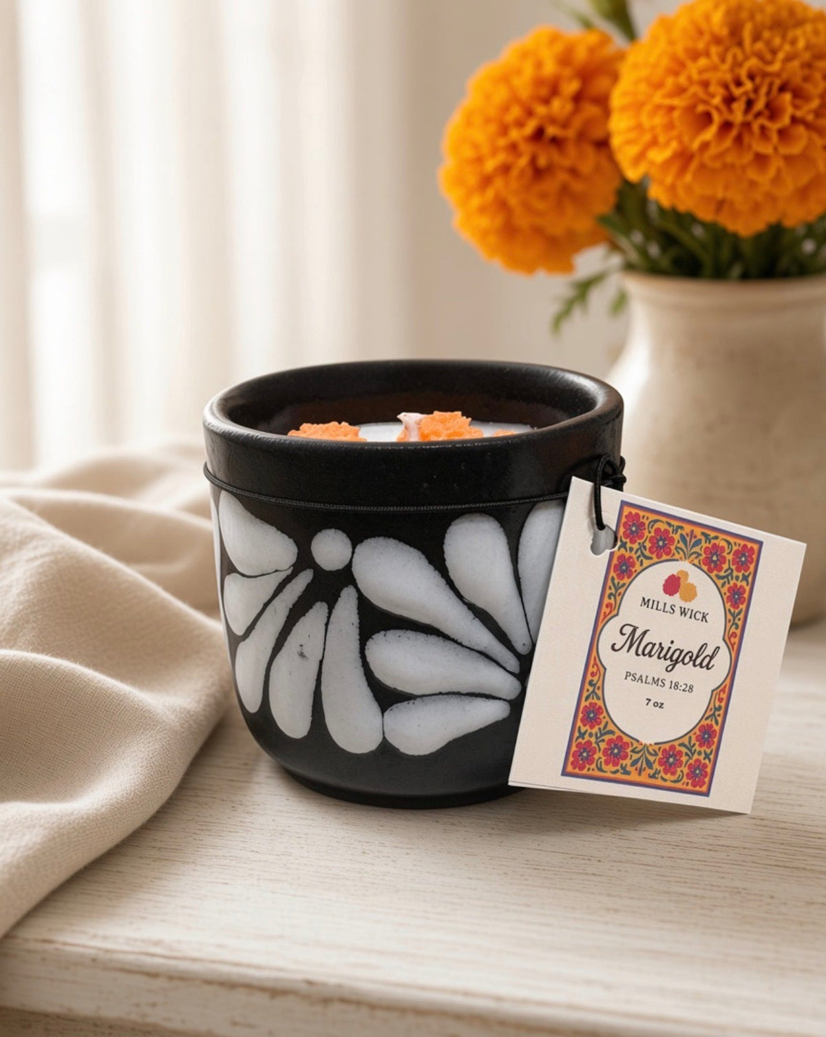 Marigold/Cempasuchil-Soy CandleMillswicksoycandlesMills WicklatinaownedMarigold/Cempasuchil-Soy Candlescentedsoycandles