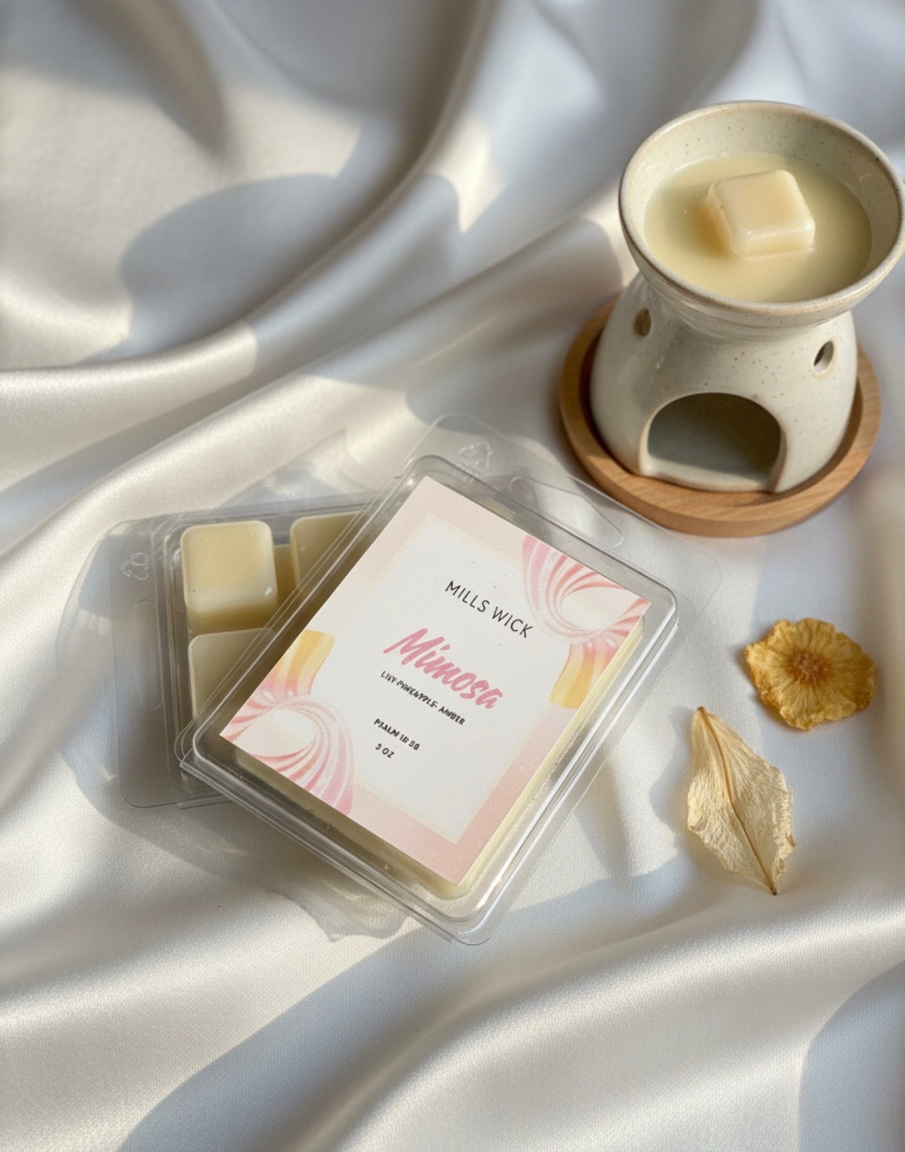 Mimosa Wax Melt | 3 oz Soy Wax MeltMillswicksoycandlesMills WicklatinaownedMimosa Wax Melt | 3 oz Soy Wax Meltscentedsoycandles