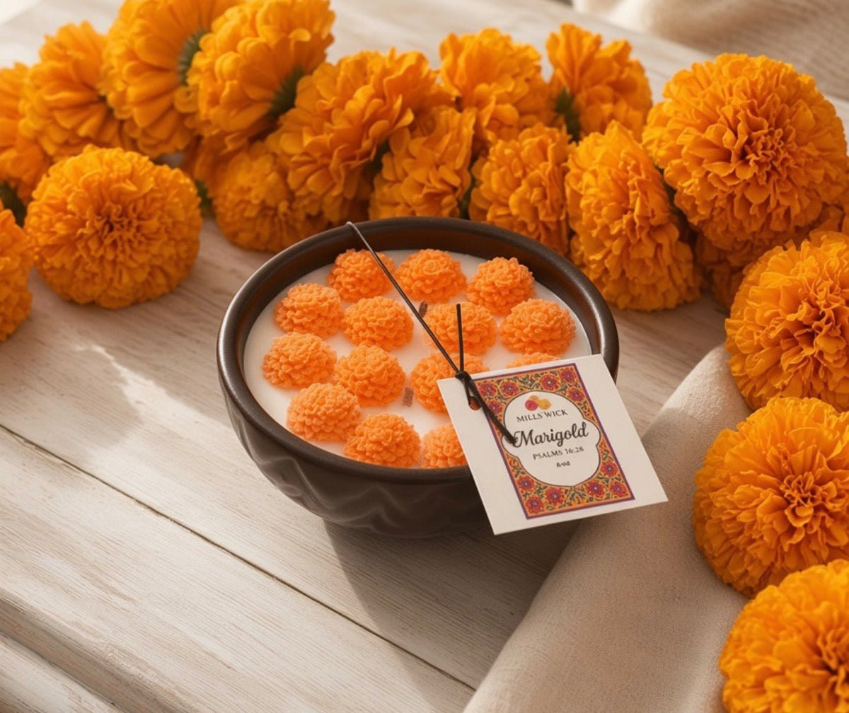Marigold/Cempasuchil-Soy CandleMillswicksoycandlesMills WicklatinaownedMarigold/Cempasuchil-Soy Candlescentedsoycandles