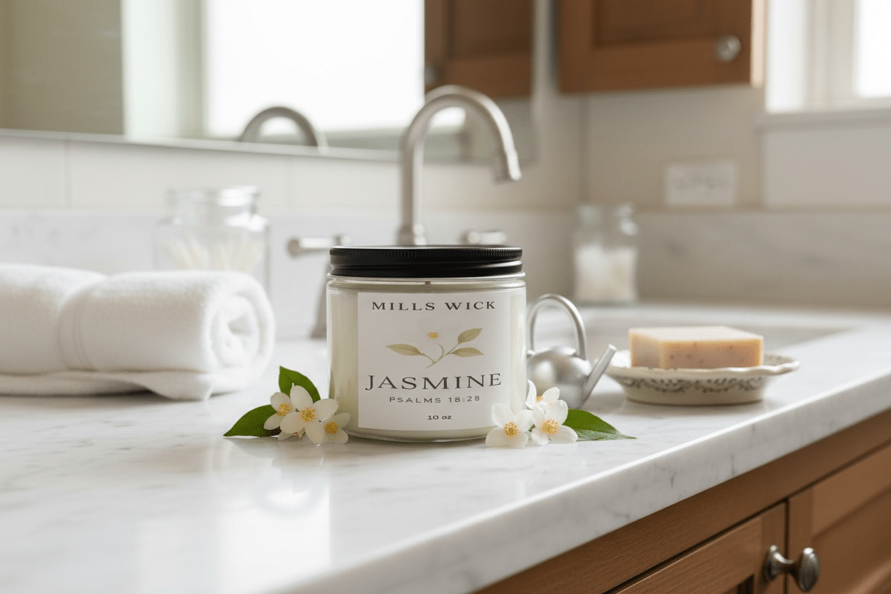 Jasmine scented soy candle - 10ozMillswicksoycandlesMills WicklatinaownedJasmine scented soy candle - 10ozscentedsoycandles