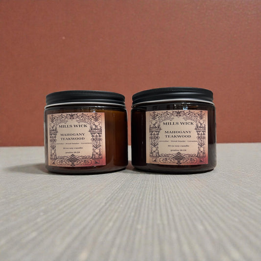 Mahogany Teakwood Essence: 10oz Soy CandleMillswicksoycandlesMills WicklatinaownedMahogany Teakwood Essence: 10oz Soy Candlescentedsoycandles