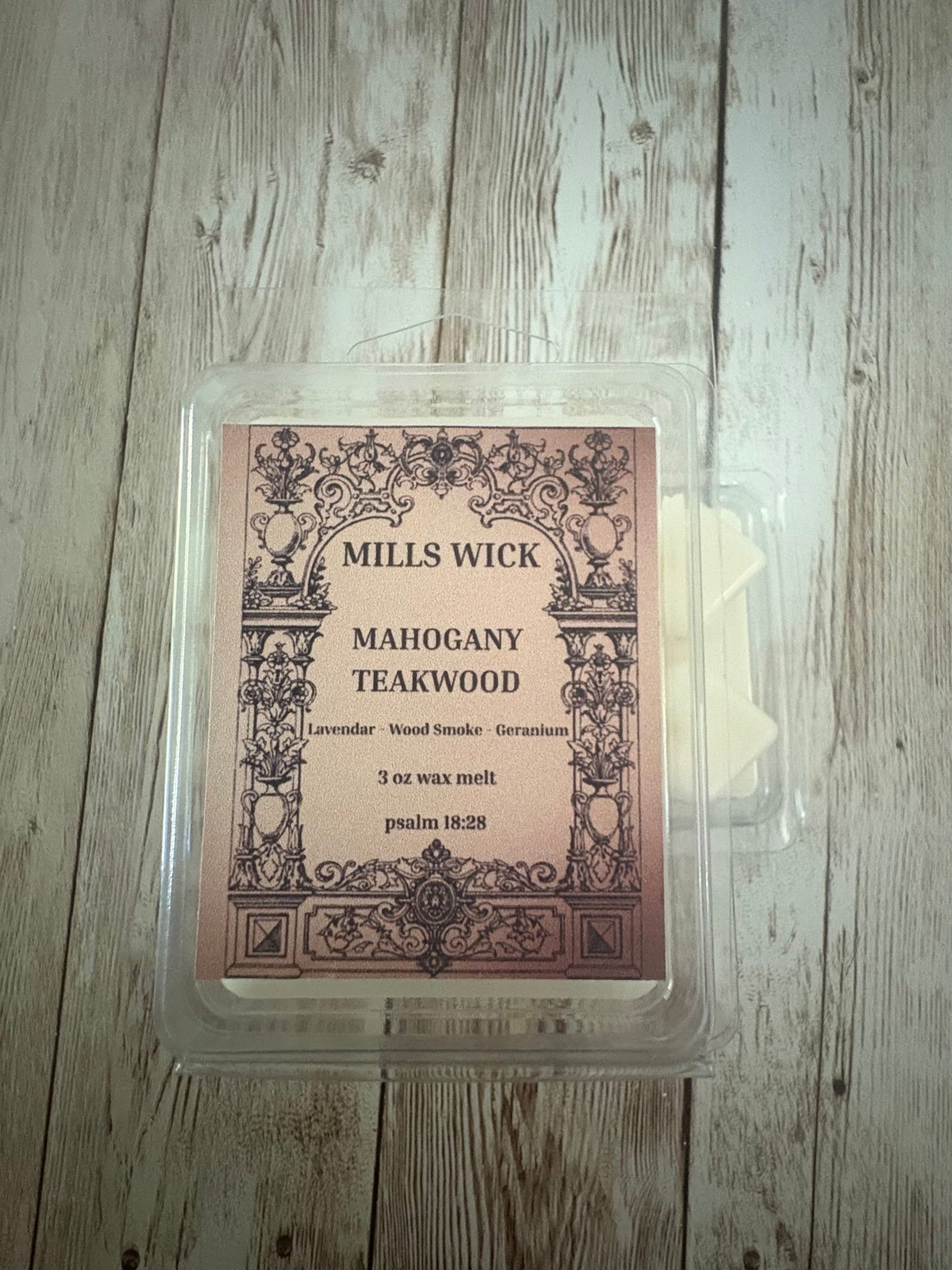 🌲 Mahogany Teakwood – 3 oz Soy Wax MeltsMillswickscented candlessoycandlesMills Wicklatinaowned🌲 Mahogany Teakwood – 3 oz Soy Wax Meltsscentedsoycandles