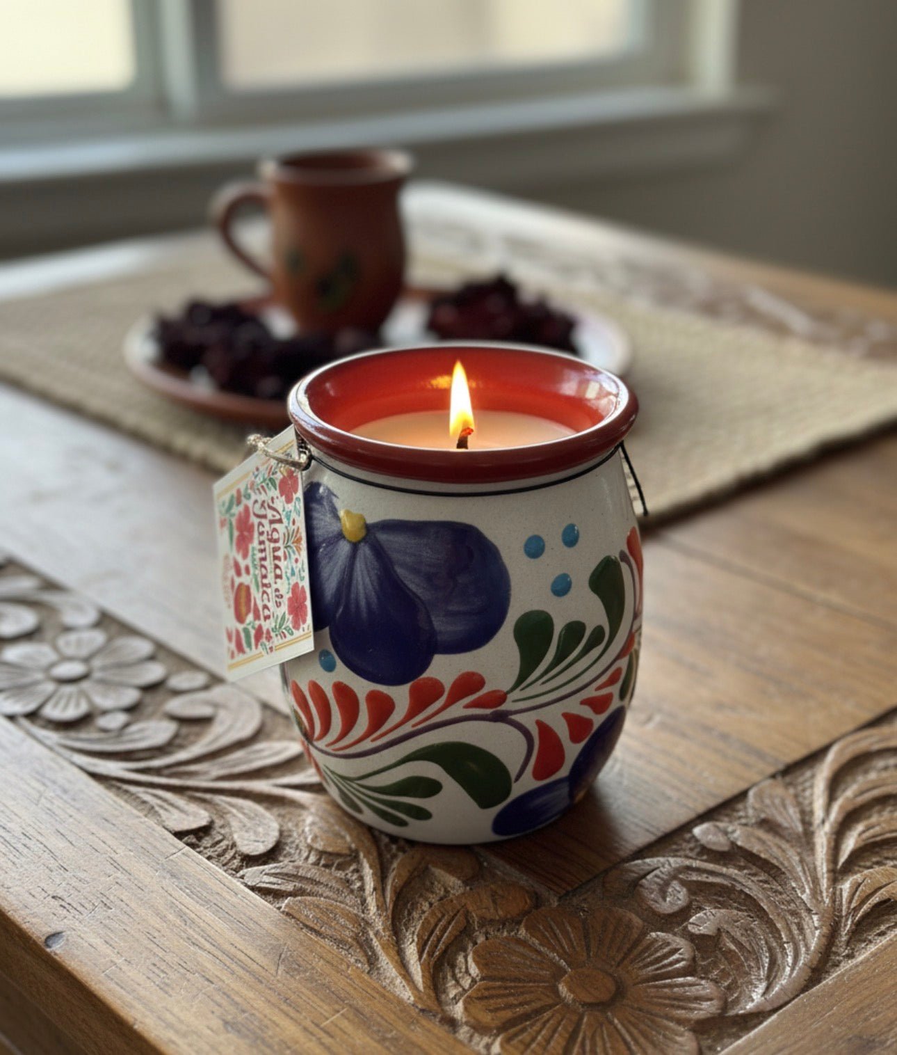 Agua de Jamaica | 12 oz Soy Candle in a Mexican CantaritoMillswicksoycandlesMills WicklatinaownedAgua de Jamaica | 12 oz Soy Candle in a Mexican Cantaritoscentedsoycandles