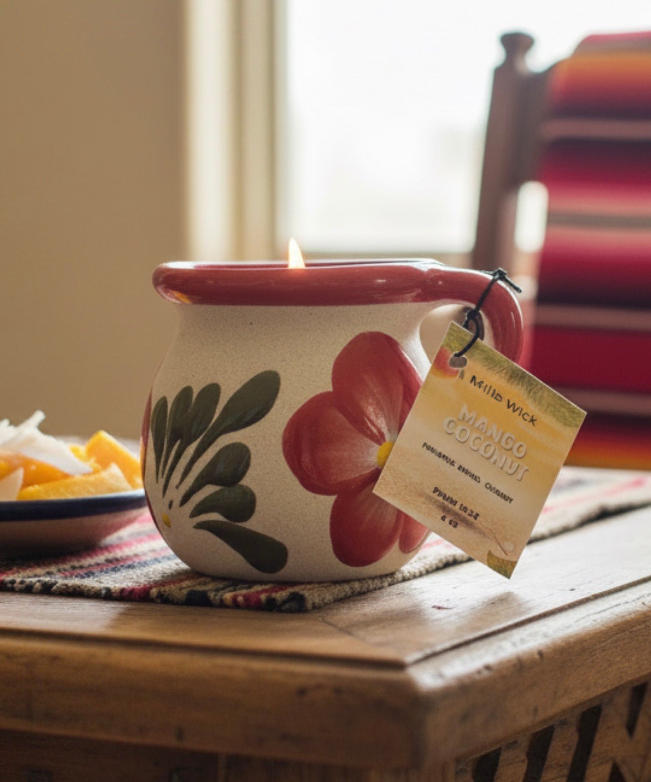 Mango Coconut | 6 oz Soy Candle in a Mexican TazaMillswicksoycandlesMills WicklatinaownedMango Coconut | 6 oz Soy Candle in a Mexican Tazascentedsoycandles