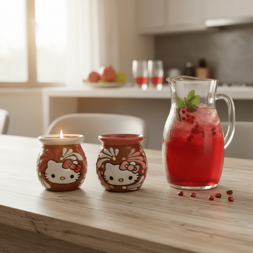 Hello Kitty Candle – Pomegranate Lemonade | 12 oz in Reusable Mexican Mug 🍋MillswicksoycandlesMills WicklatinaownedHello Kitty Candle – Pomegranate Lemonade | 12 oz in Reusable Mexican Mug 🍋scentedsoycandles