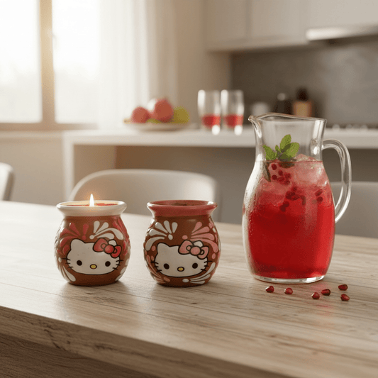 Hello Kitty Candle – Pomegranate Lemonade | 12 oz in Reusable Mexican Mug 🍋MillswicksoycandlesMills WicklatinaownedHello Kitty Candle – Pomegranate Lemonade | 12 oz in Reusable Mexican Mug 🍋scentedsoycandles